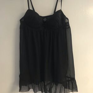 🔴 Black chiffon lingerie